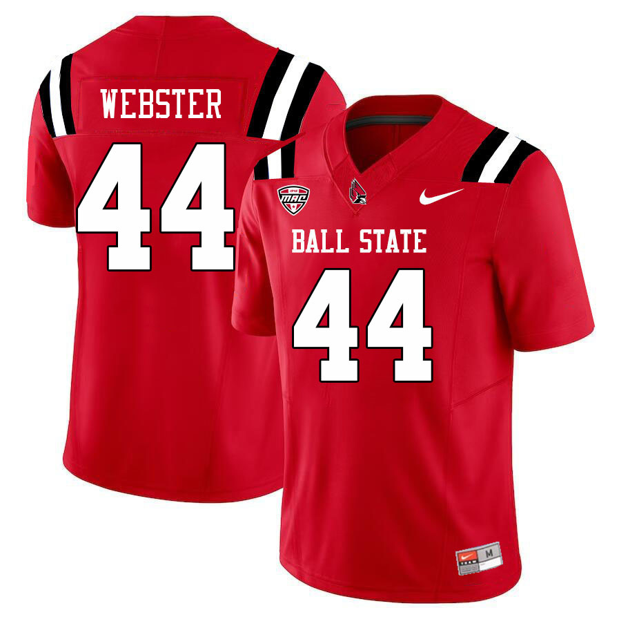 Ball State Cardinals #44 Maximus Webster College Football Jerseys Stitched Sale-Cardinal